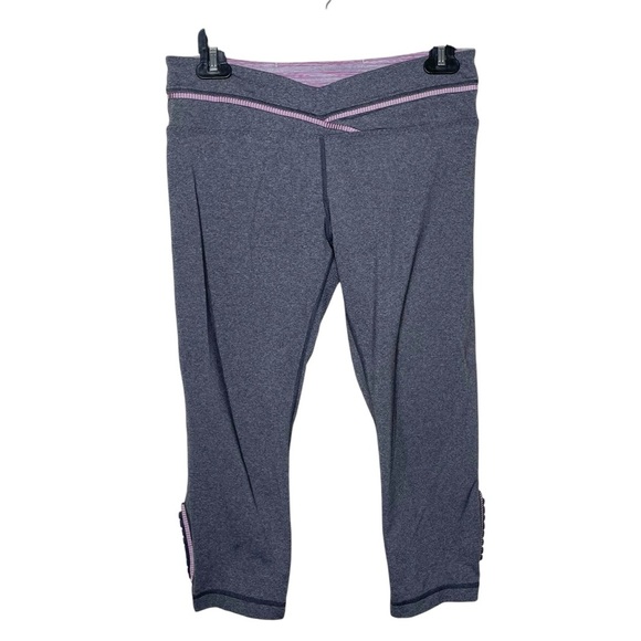 lululemon Priiti Crop Heathered Coal / Muted Mauve Stripes Galore - Picture 8 of 15